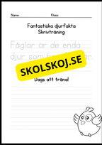 Fantastiska djurfakta - Skrivträning