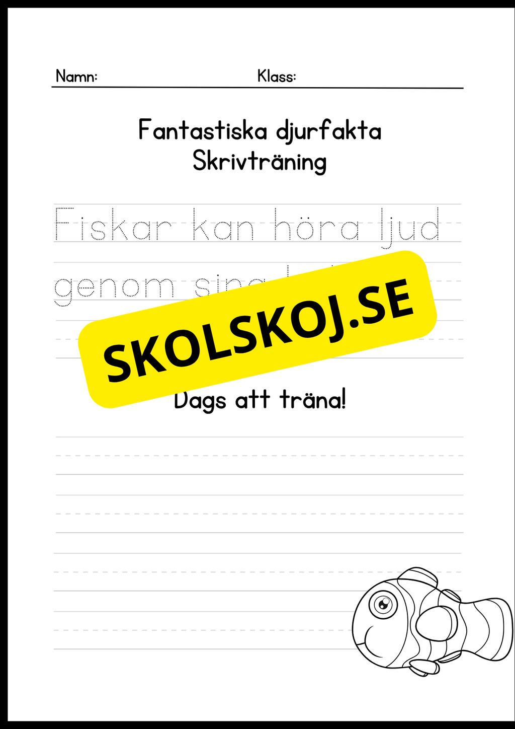 Fantastiska djurfakta - Skrivträning