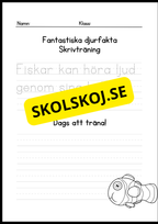 Fantastiska djurfakta - Skrivträning