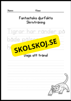 Fantastiska djurfakta - Skrivträning