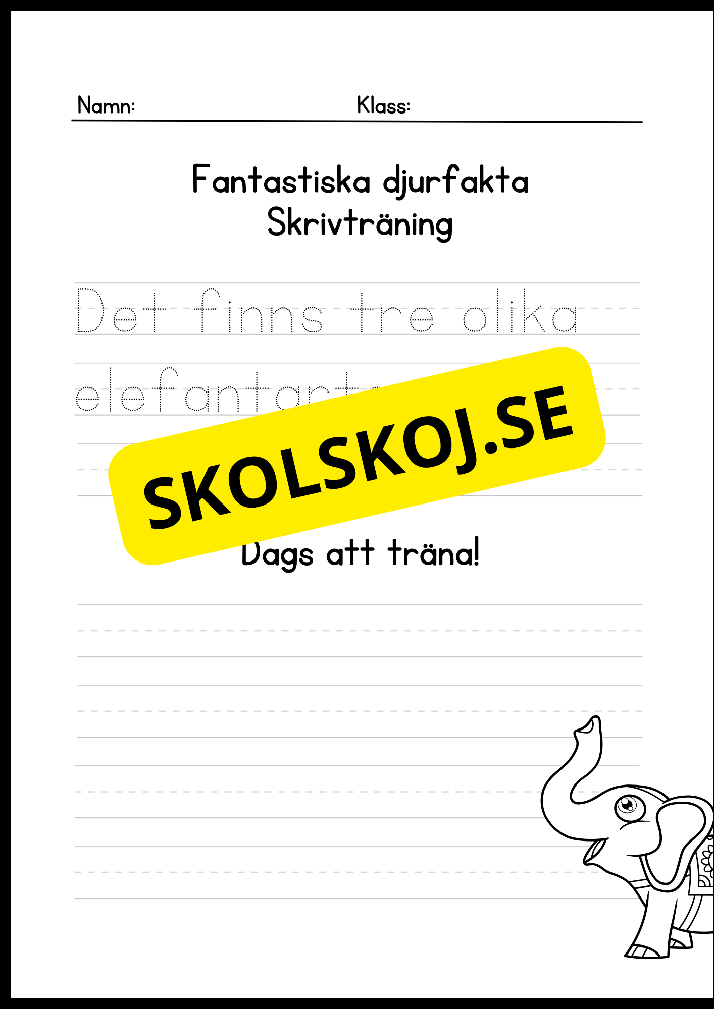 Fantastiska djurfakta - Skrivträning