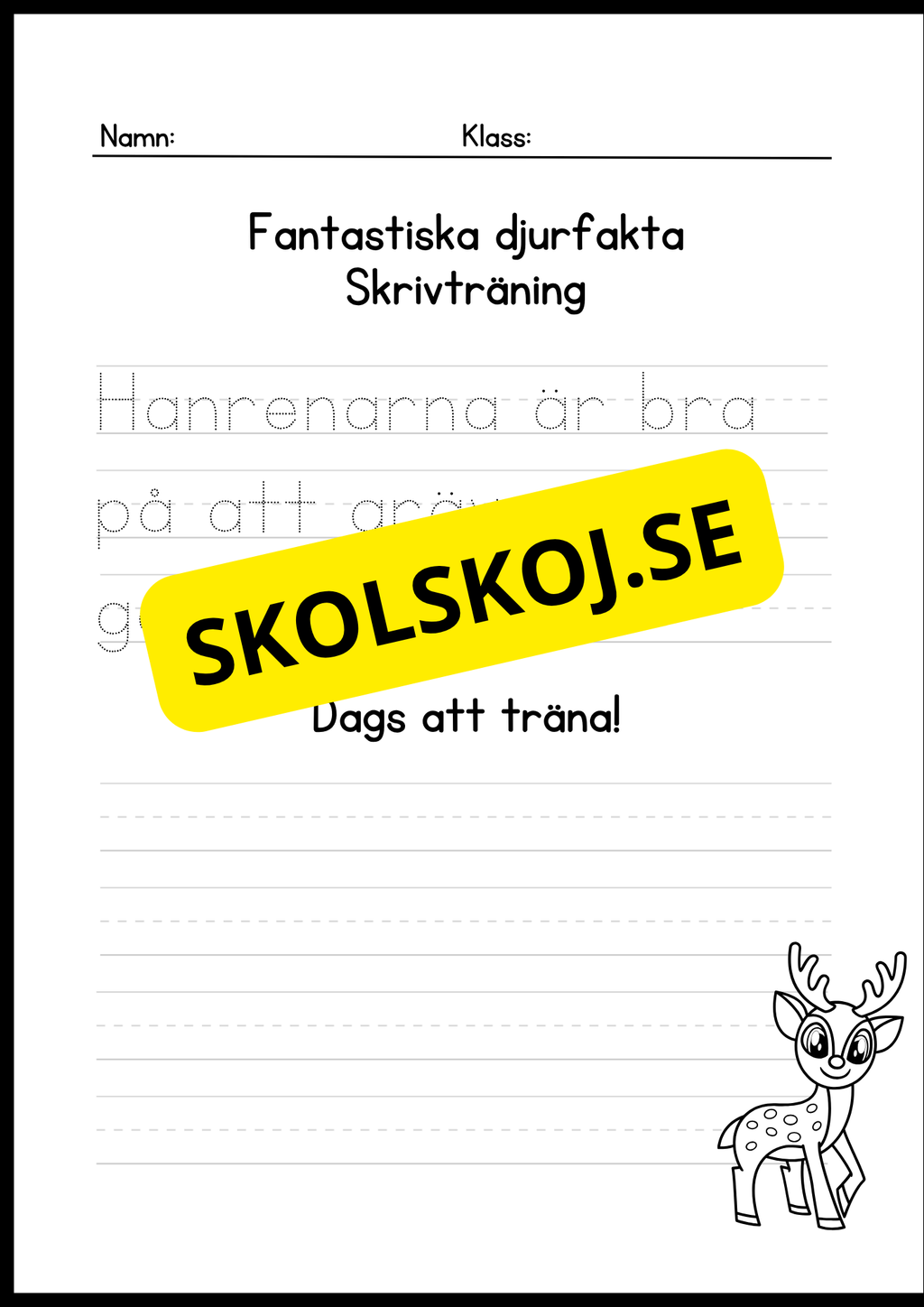 Fantastiska djurfakta - Skrivträning