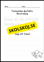 Fantastiska djurfakta - Skrivträning