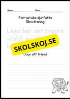 Fantastiska djurfakta - Skrivträning