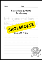 Fantastiska djurfakta - Skrivträning