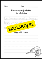 Fantastiska djurfakta - Skrivträning