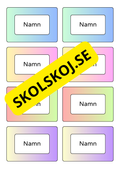 Färgglada namnskyltar – Redigerbara i PowerPoint