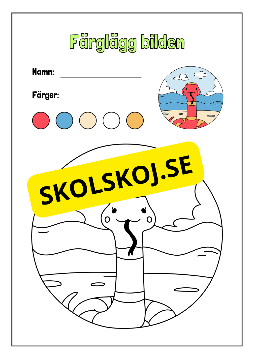 Färglägg djuren - Häfte