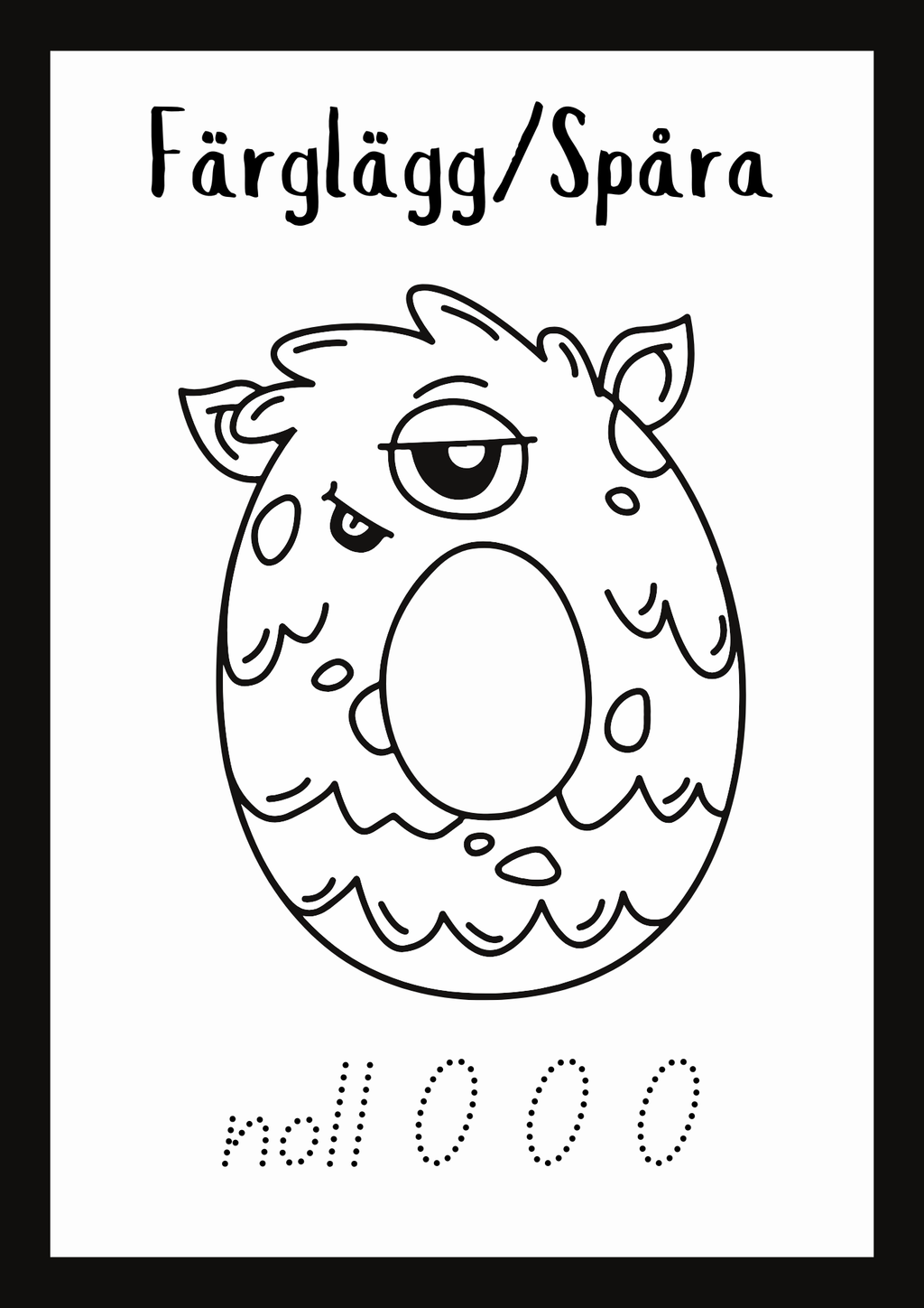 Färglägg och spåra - Siffror 1 - 10