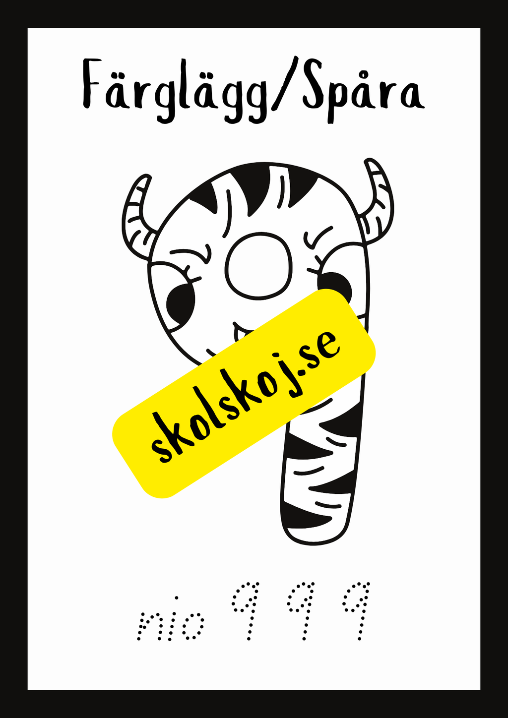 Färglägg och spåra - Siffror 1 - 10