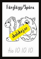 Färglägg och spåra - Siffror 1 - 10