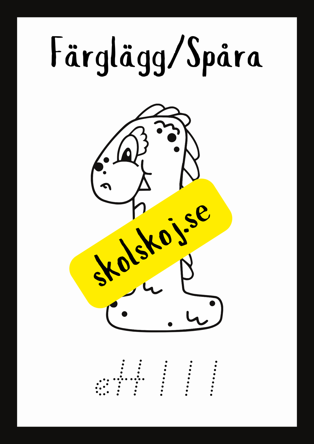 Färglägg och spåra - Siffror 1 - 10