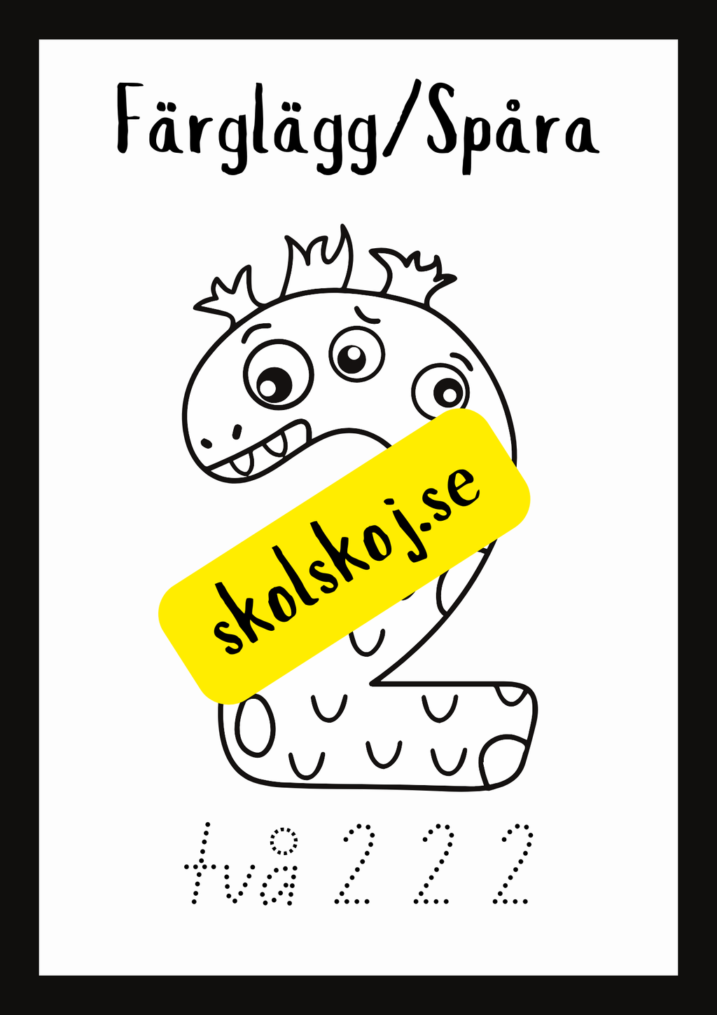 Färglägg och spåra - Siffror 1 - 10