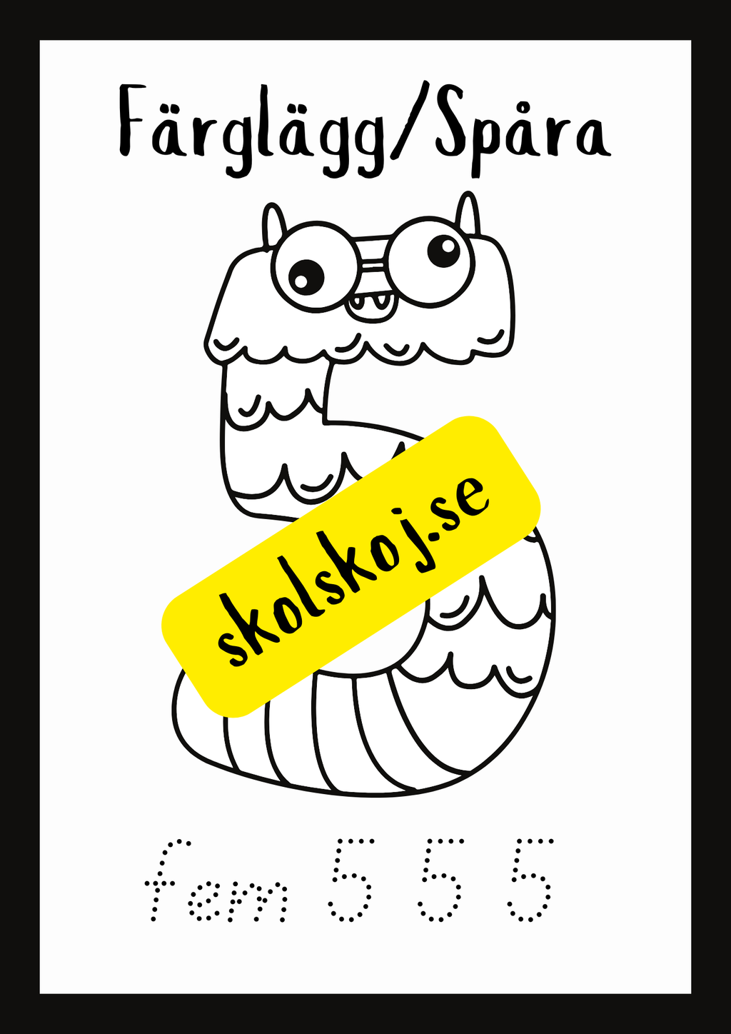 Färglägg och spåra - Siffror 1 - 10