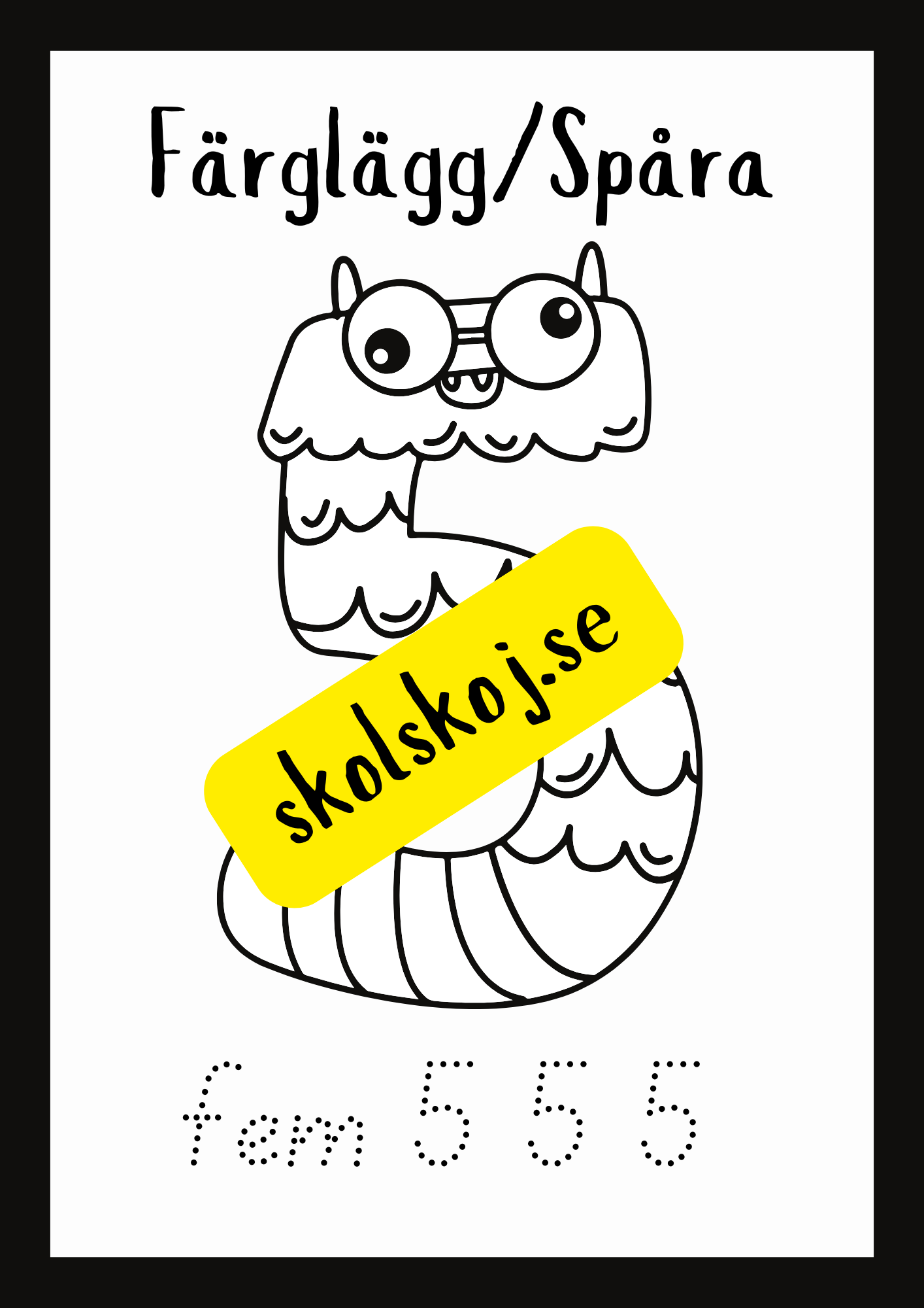 Färglägg och spåra - Siffror 1 - 10
