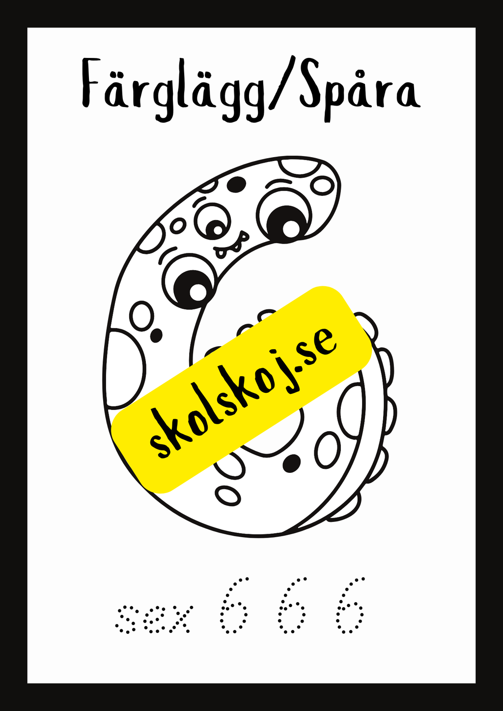 Färglägg och spåra - Siffror 1 - 10