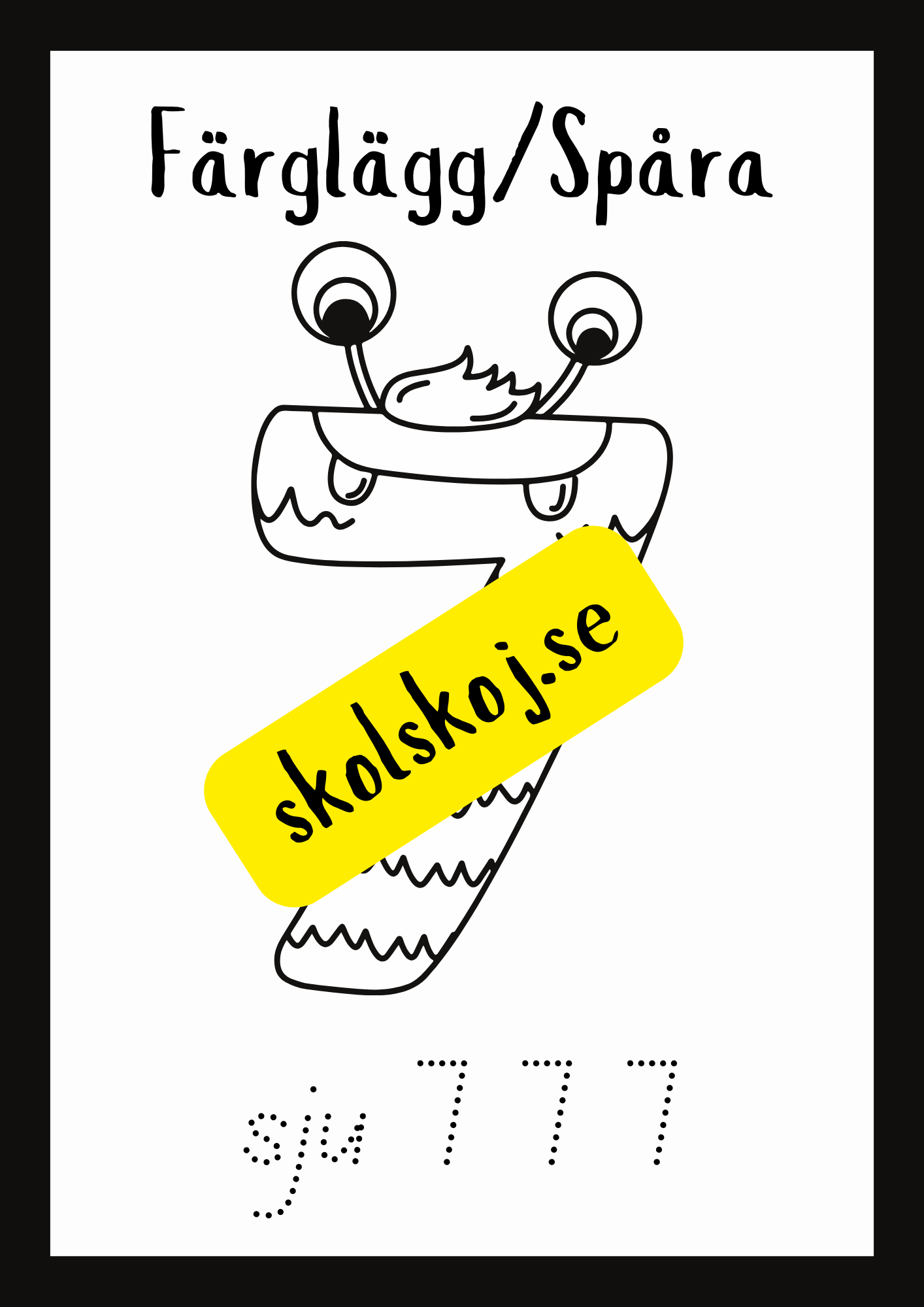 Färglägg och spåra - Siffror 1 - 10