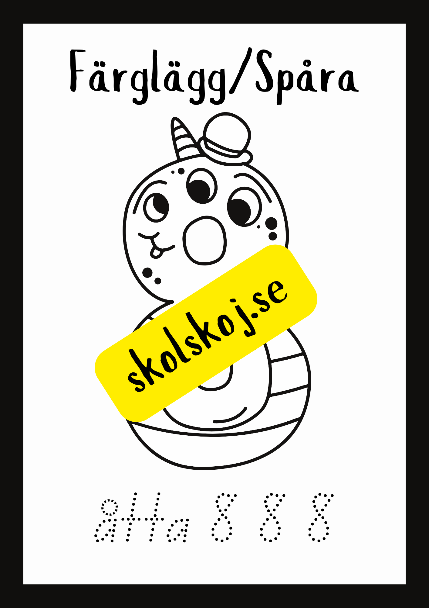 Färglägg och spåra - Siffror 1 - 10