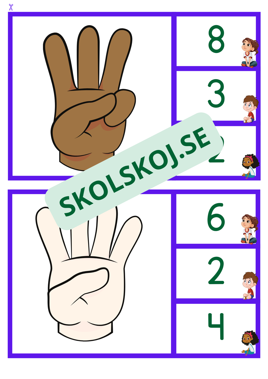 Räkna med fingrarna och en klädnypa