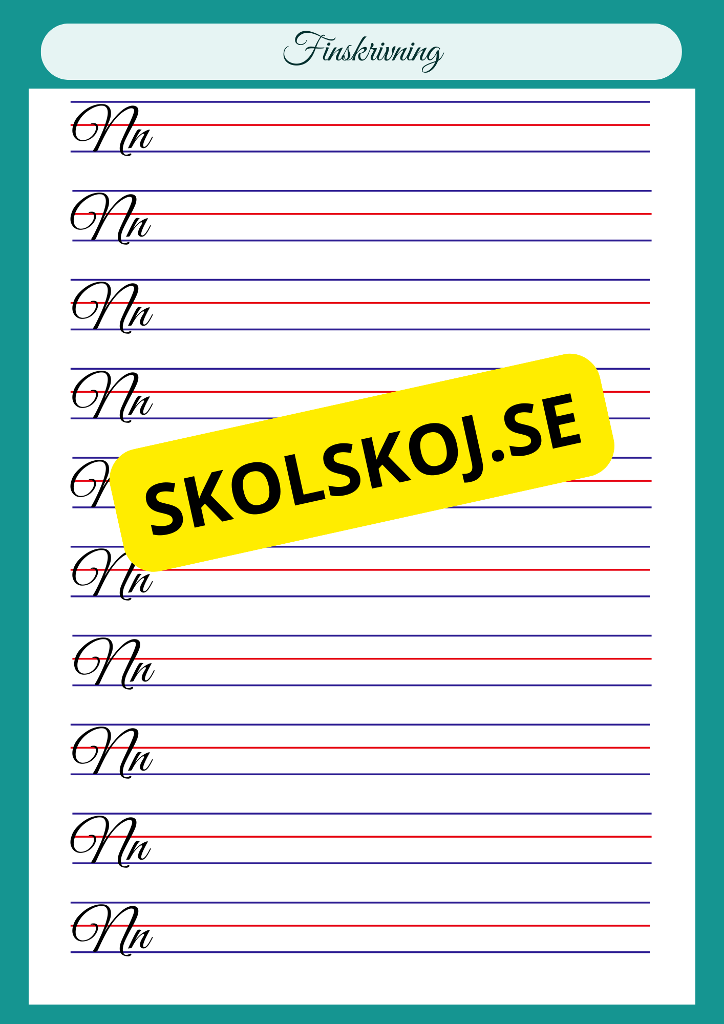 Finskrivning - Alfabetet