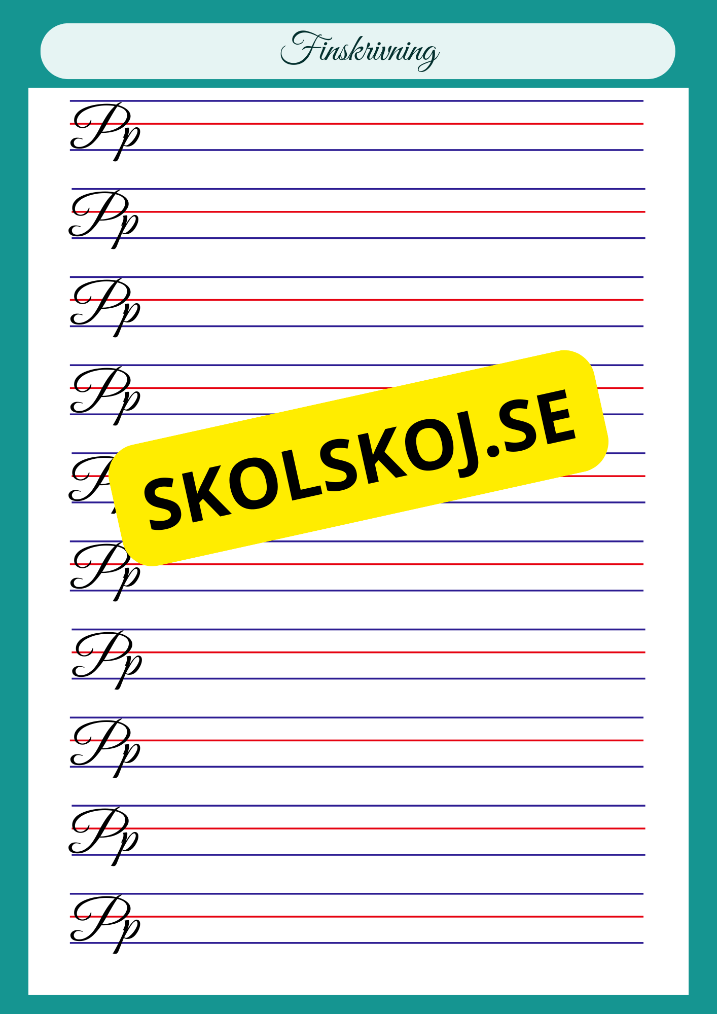 Finskrivning - Alfabetet