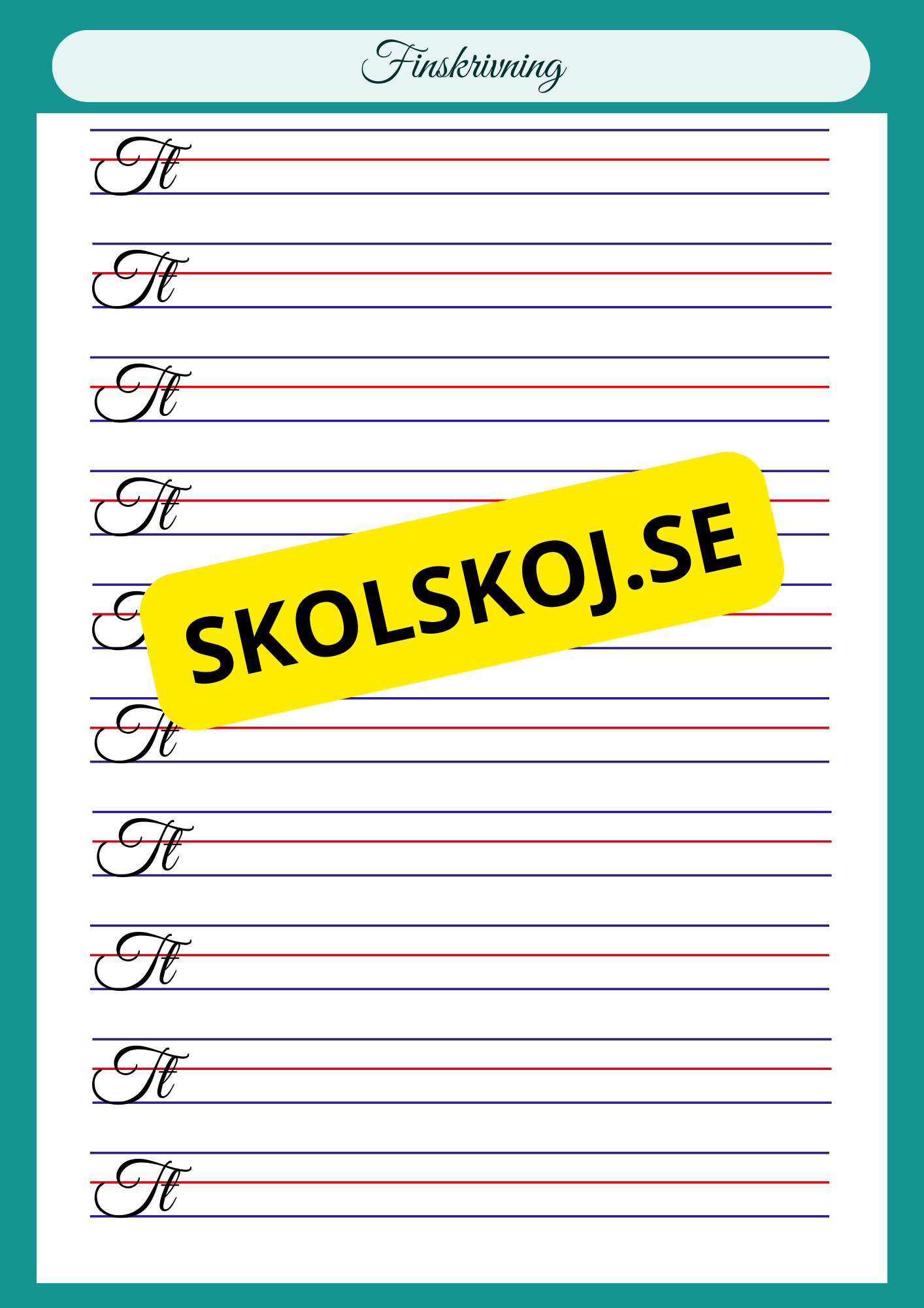 Finskrivning - Alfabetet