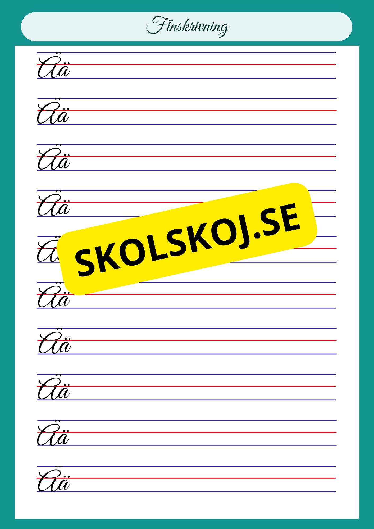 Finskrivning - Alfabetet