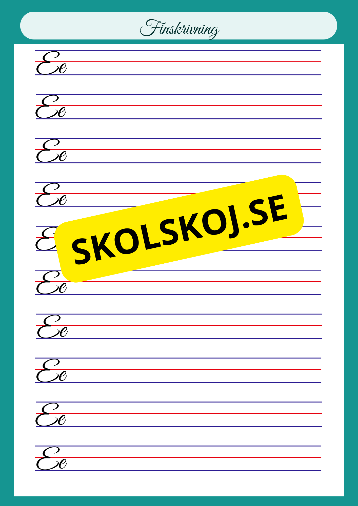Finskrivning - Alfabetet