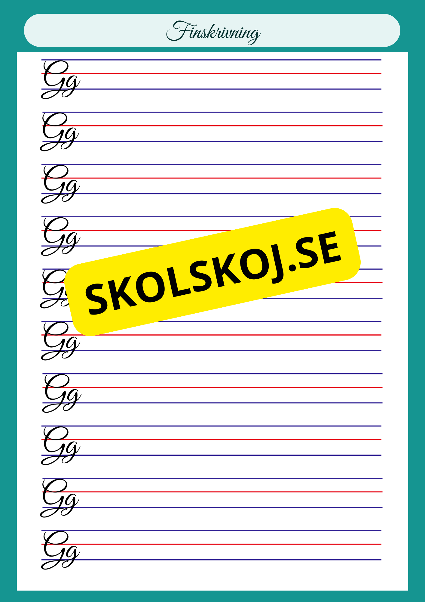 Finskrivning - Alfabetet