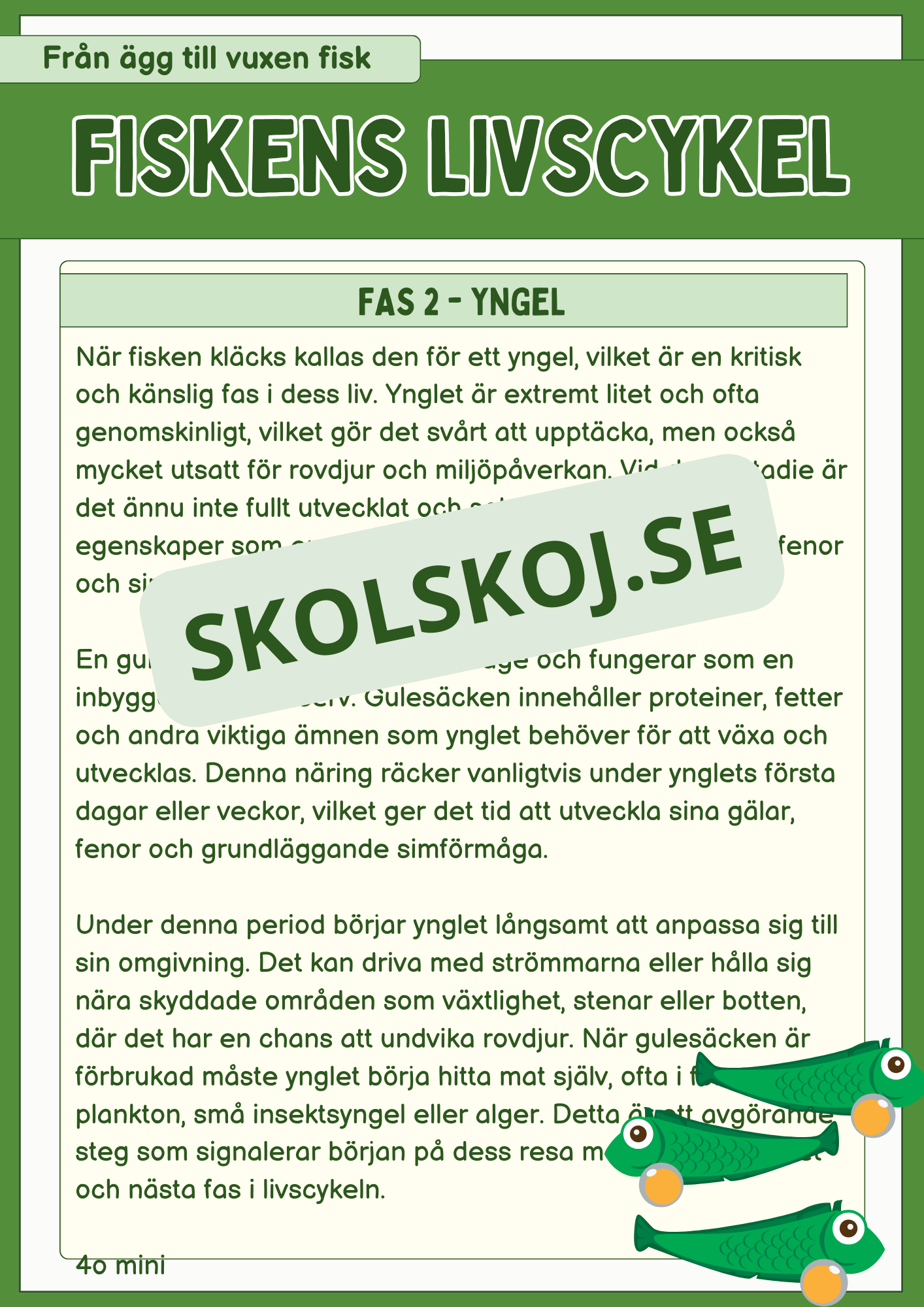 Fiskens livscykel och lite till
