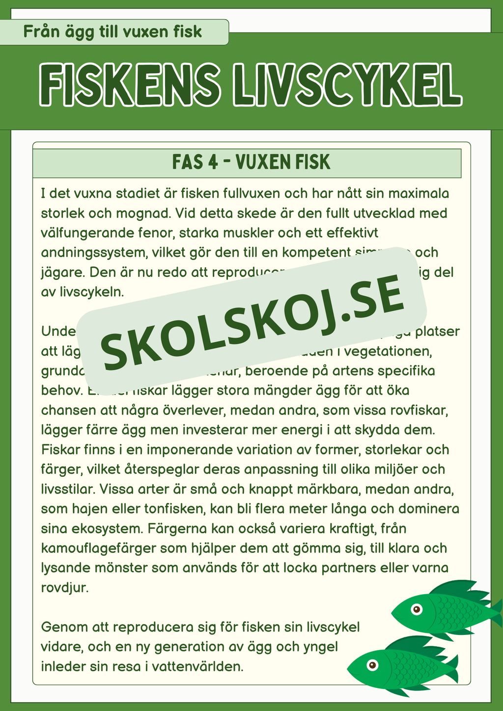 Fiskens livscykel och lite till