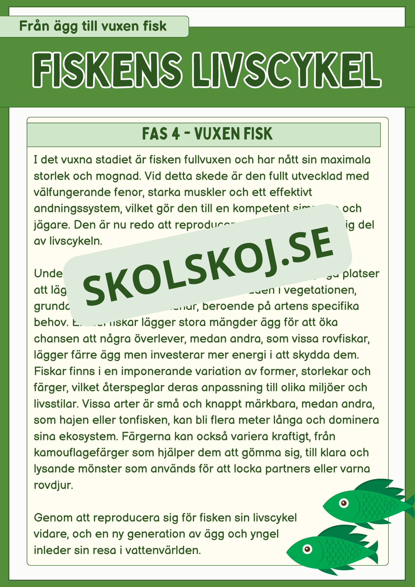 Fiskens livscykel och lite till
