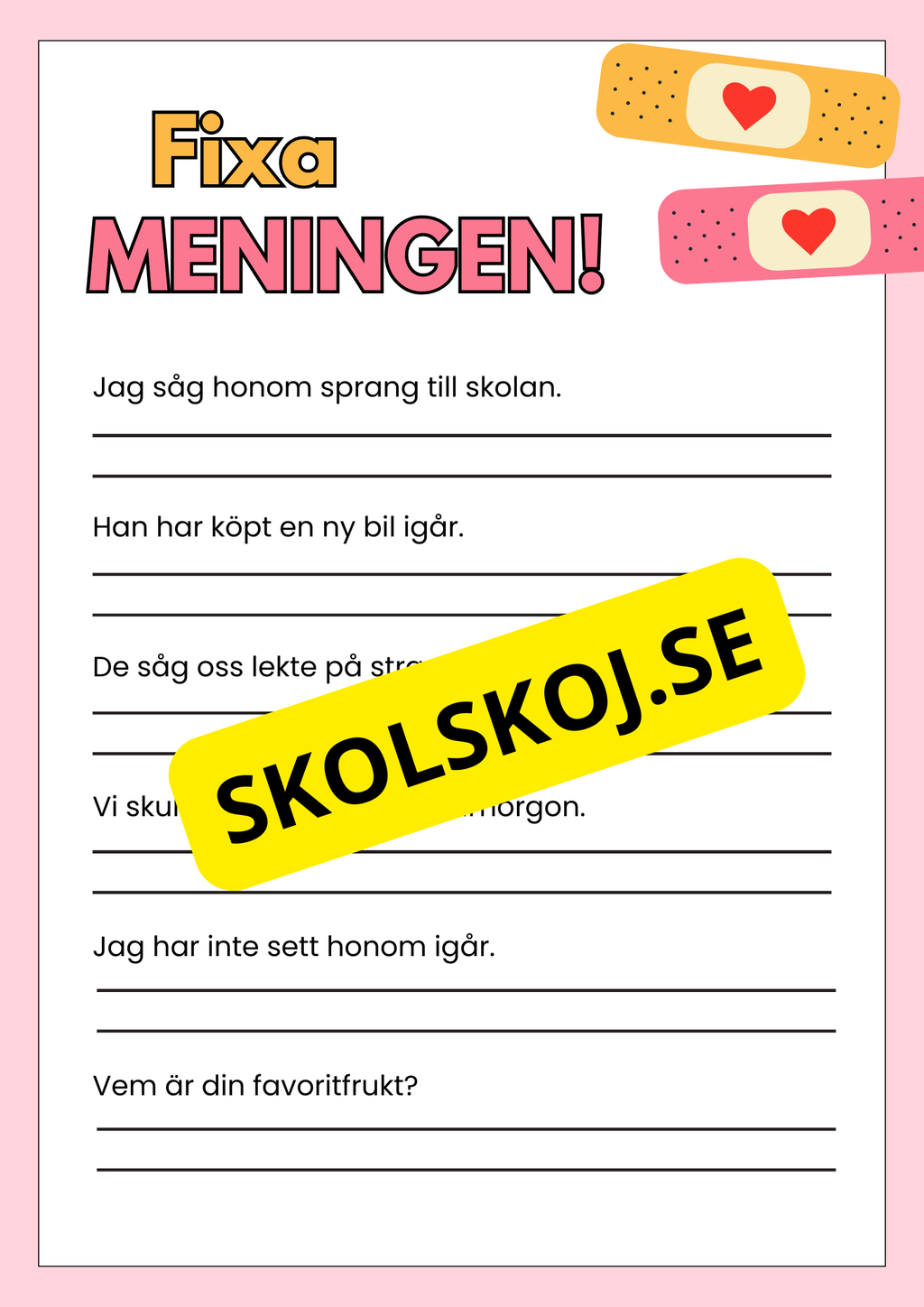 Fixa meningen