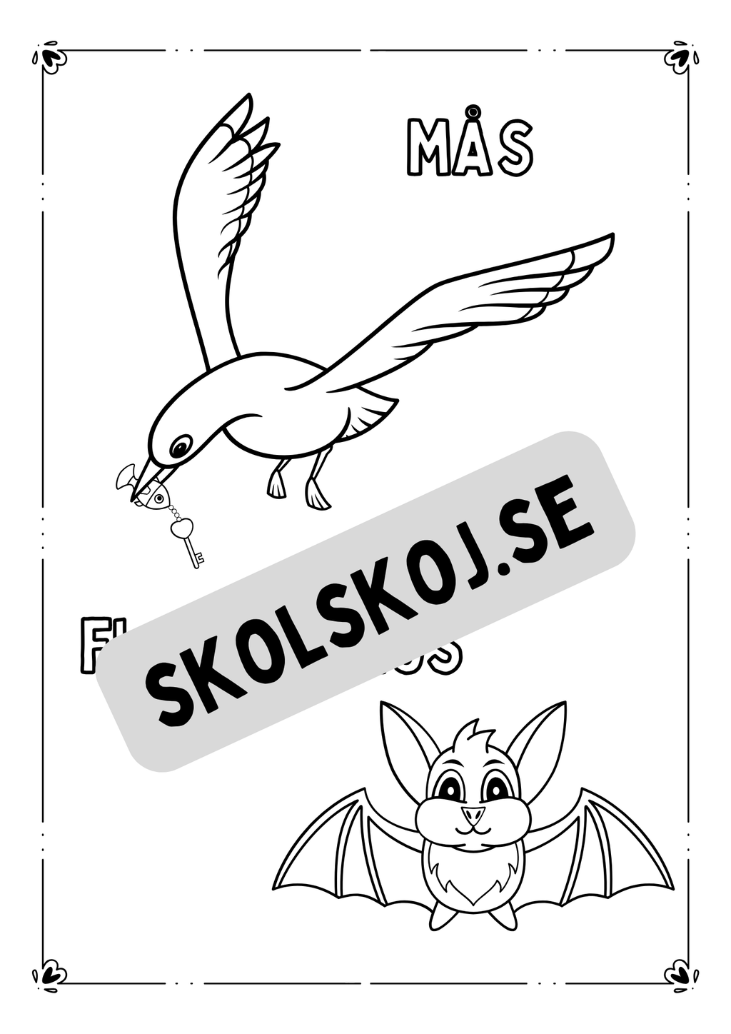 Flygande djur - Målarbok