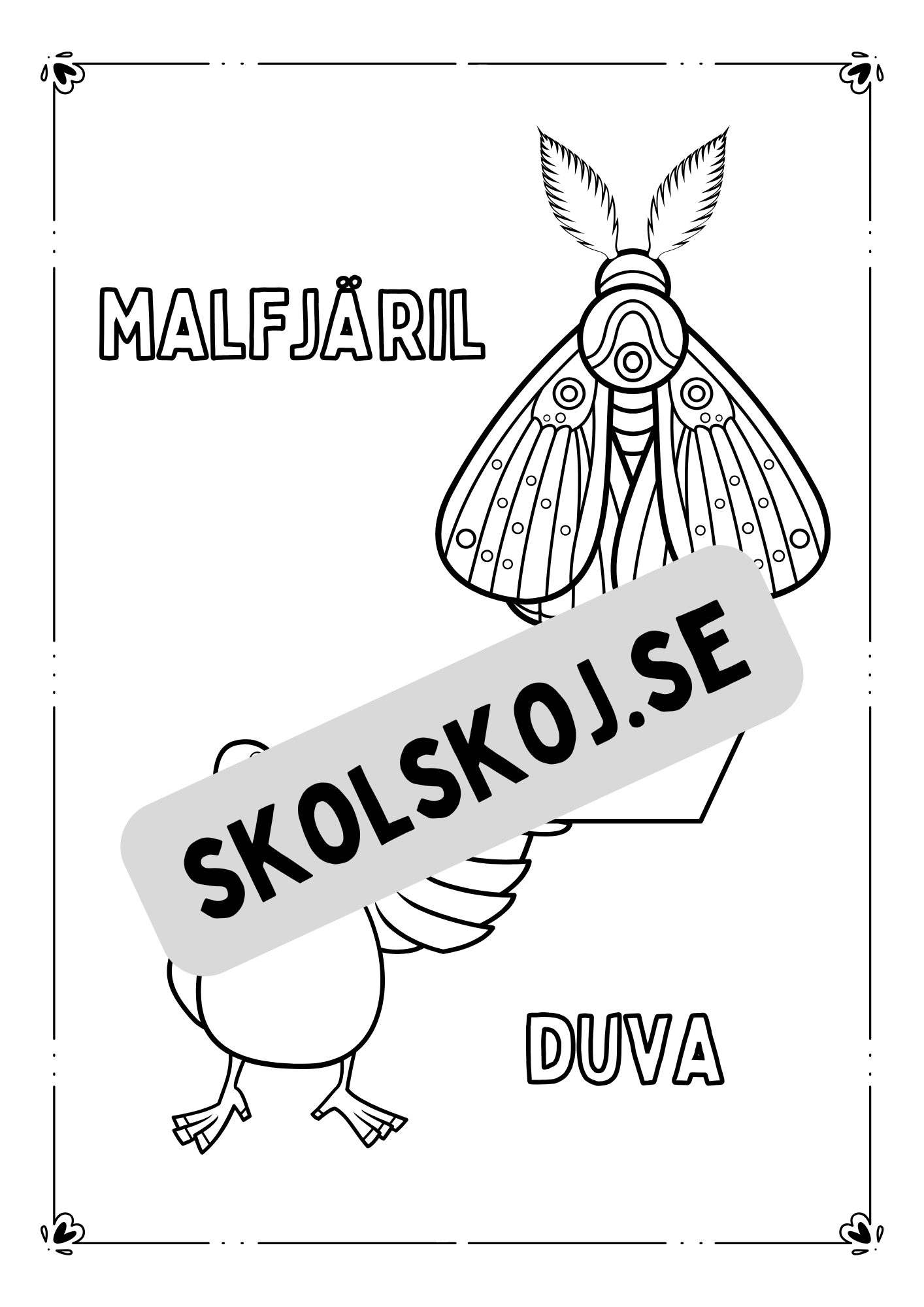 Flygande djur - Målarbok
