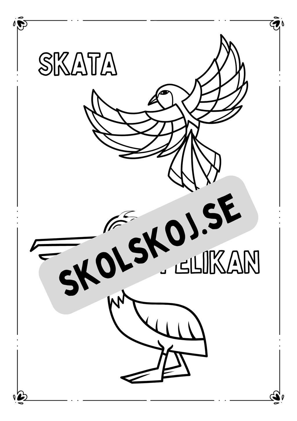 Flygande djur - Målarbok