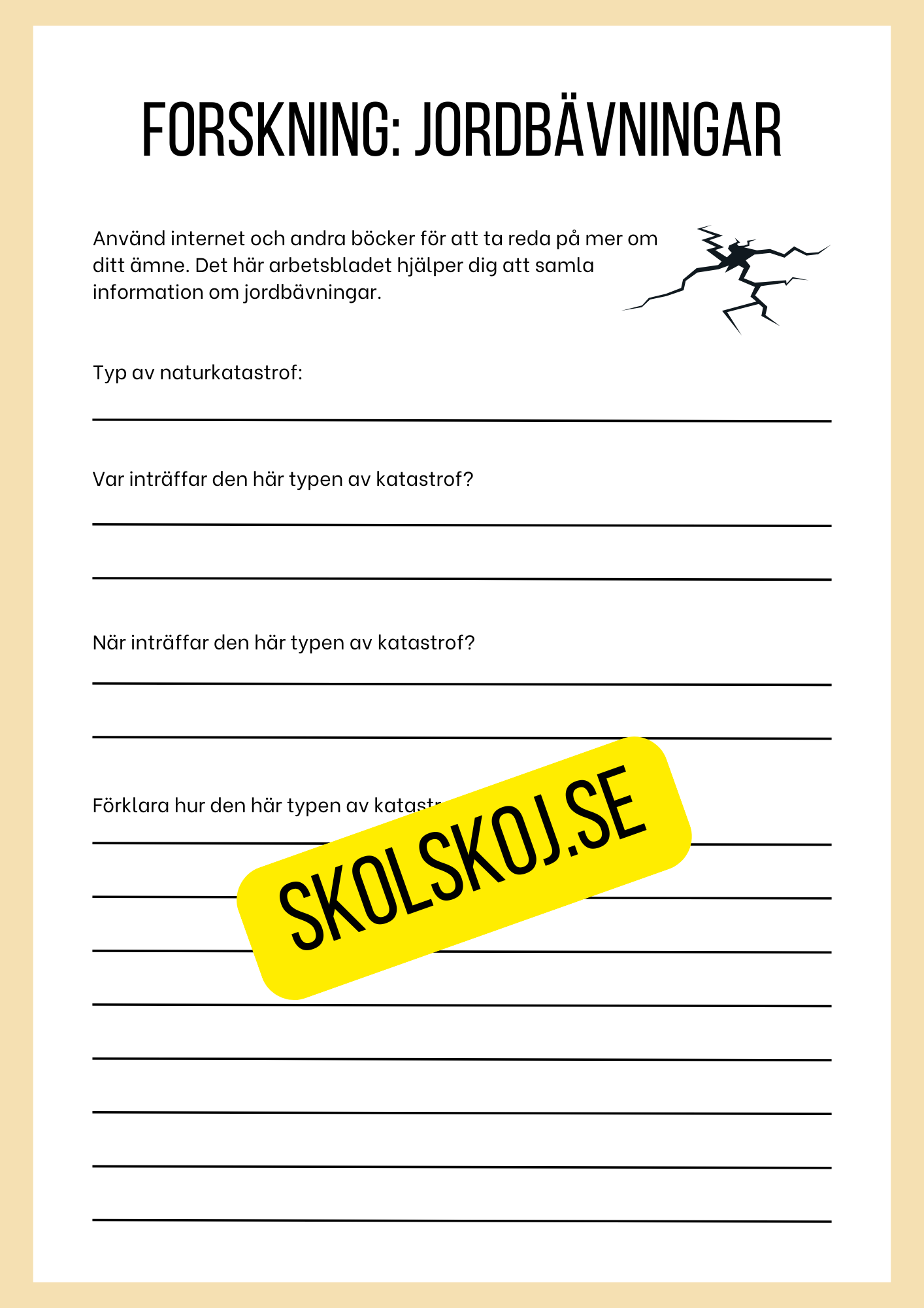 Forskningsprojekt om naturkatastrofer - Jordbävningar