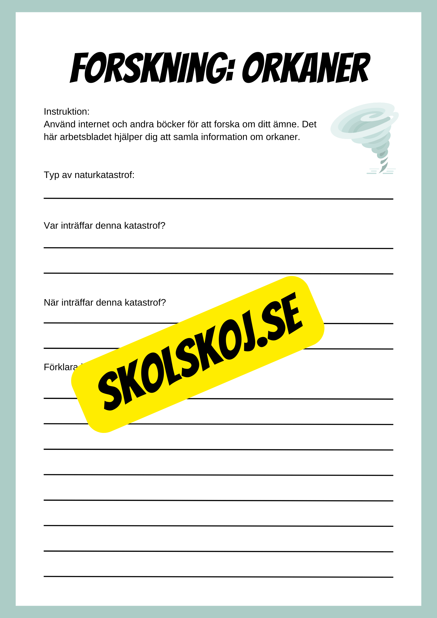 Forskningsprojekt om naturkatastrofer - Orkaner