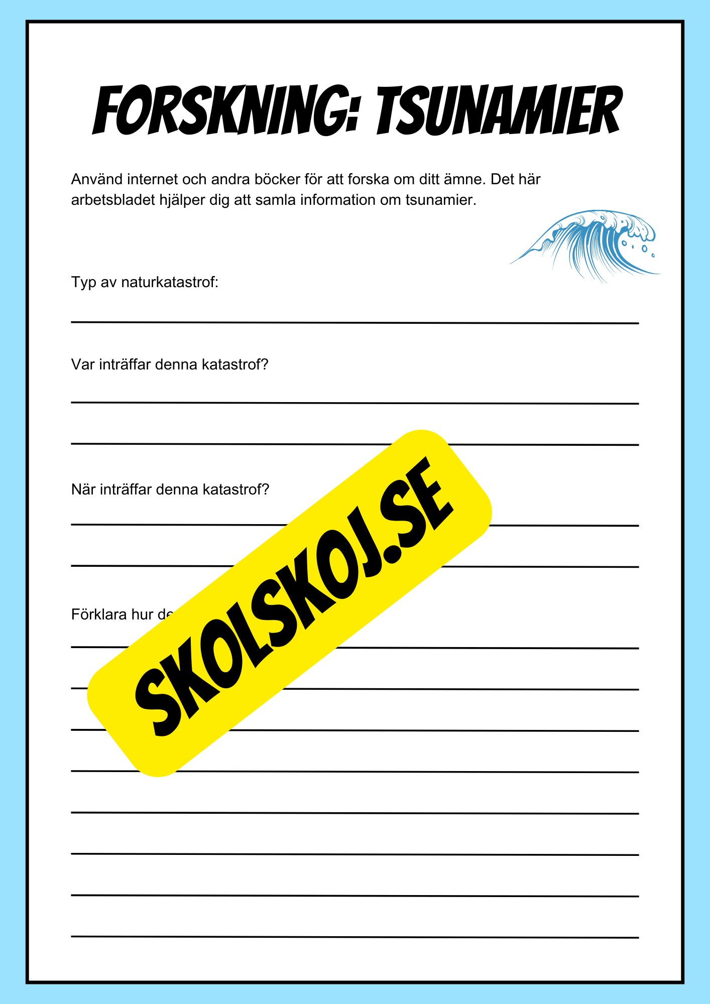 Forskningsprojekt om naturkatastrofer - Tsunamier