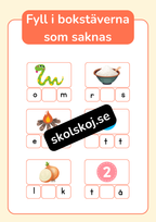 Fyll i bokstäverna som saknas - Häfte
