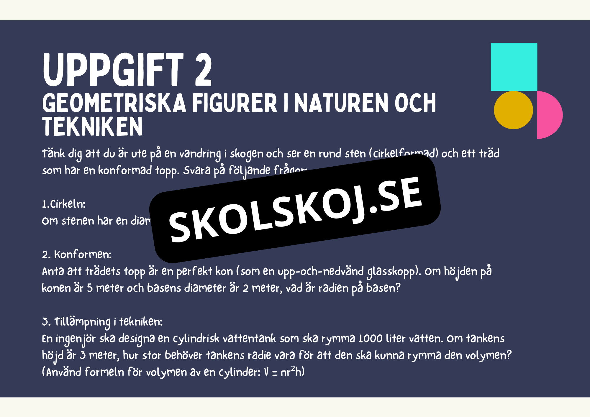 Geometri - Förståelse för former, vinklar och dimensioner (Årskurs 7 - 9)