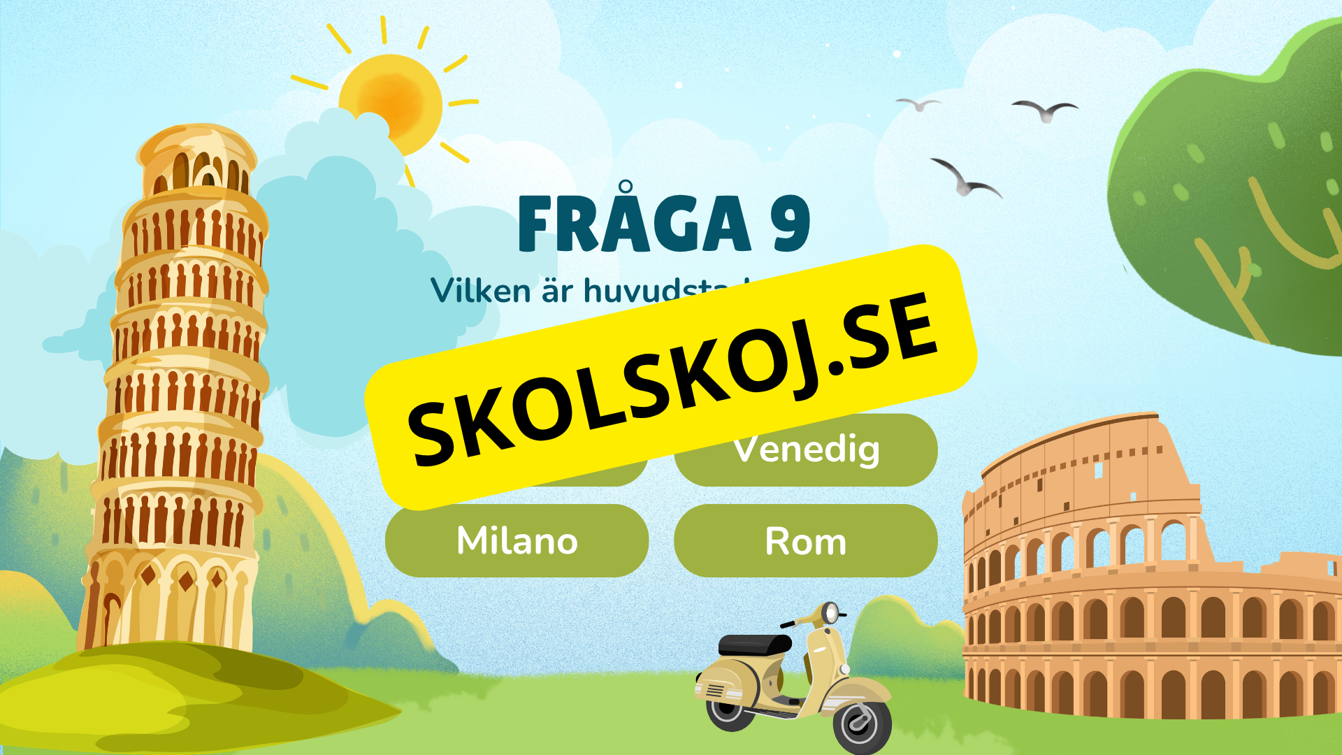 Gissa huvudstaden - Interaktivt frågespel - Powerpoint