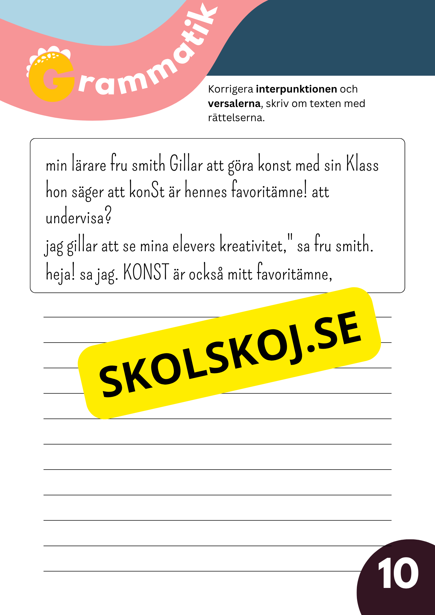 Grammatikövningar - Årskurs 3