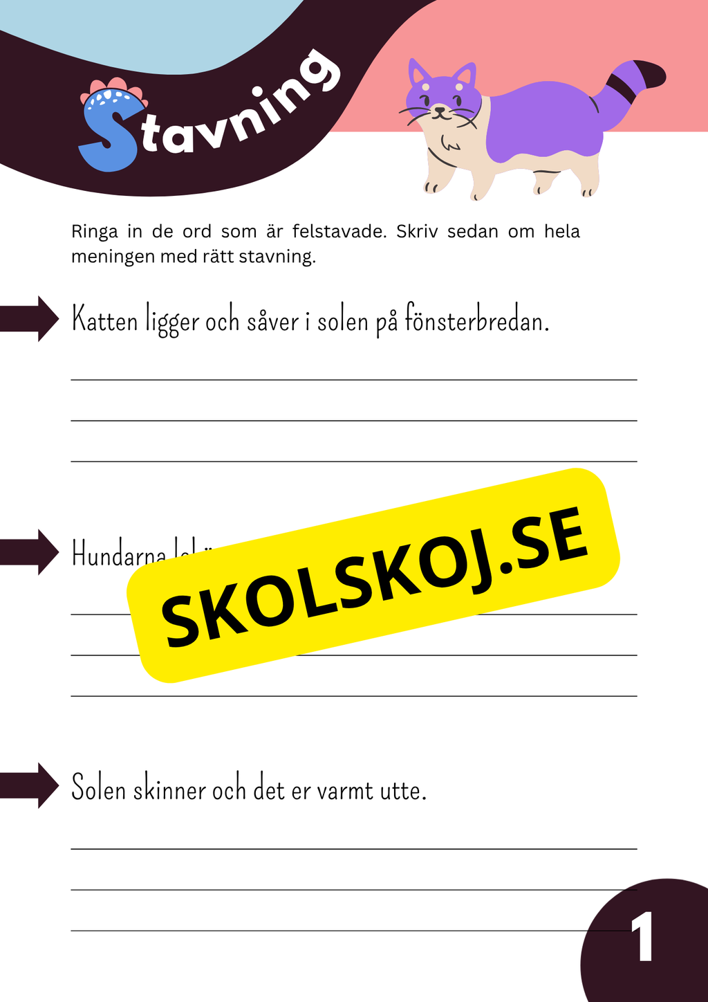 Grammatikövningar - Årskurs 3