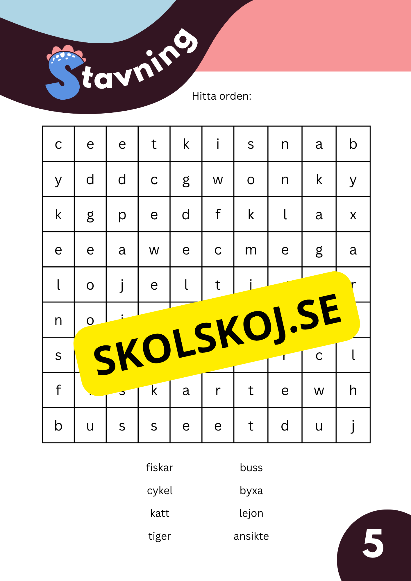 Grammatikövningar - Årskurs 3