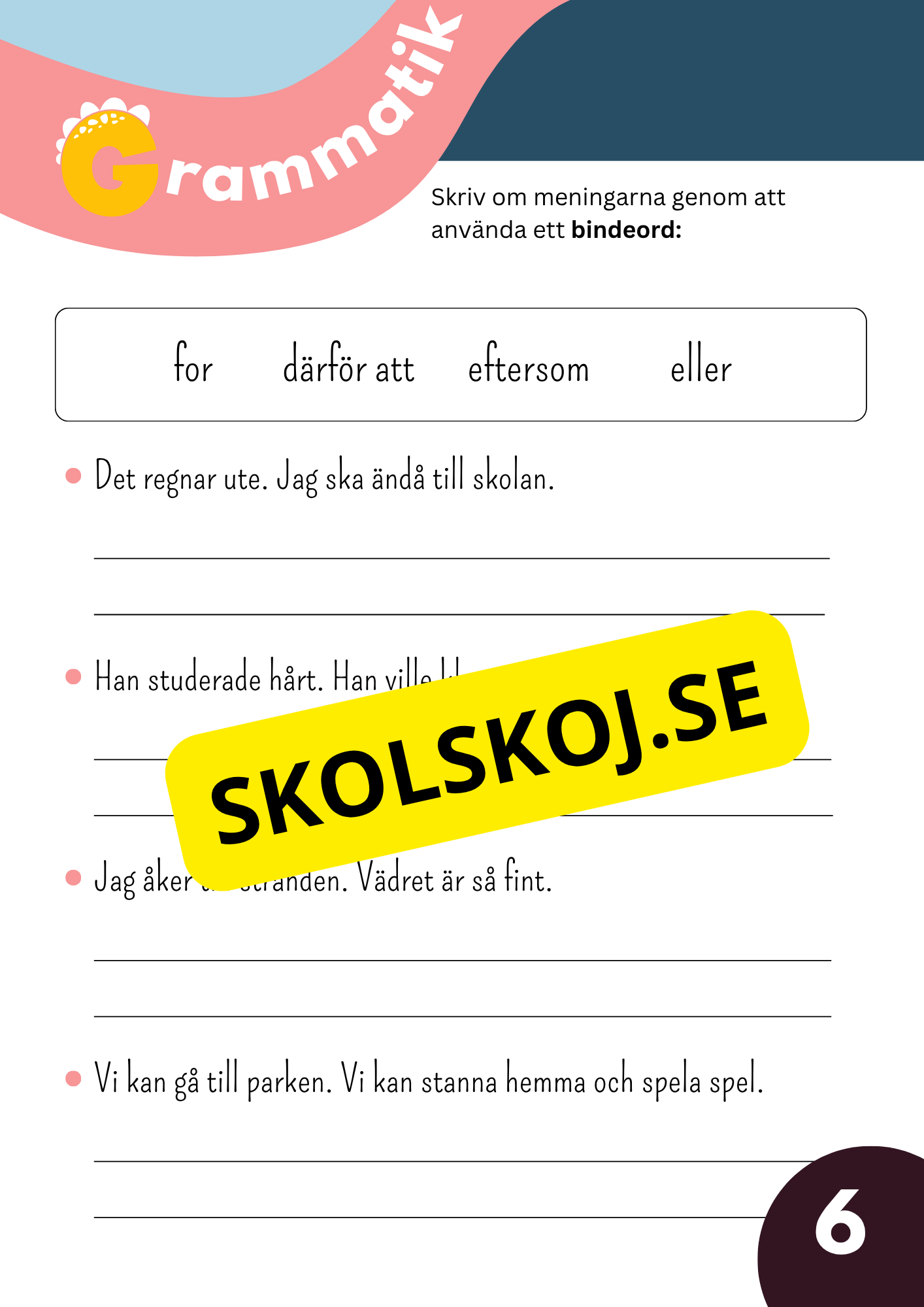 Grammatikövningar - Årskurs 3