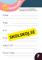 Grammatikövningar - Årskurs 3