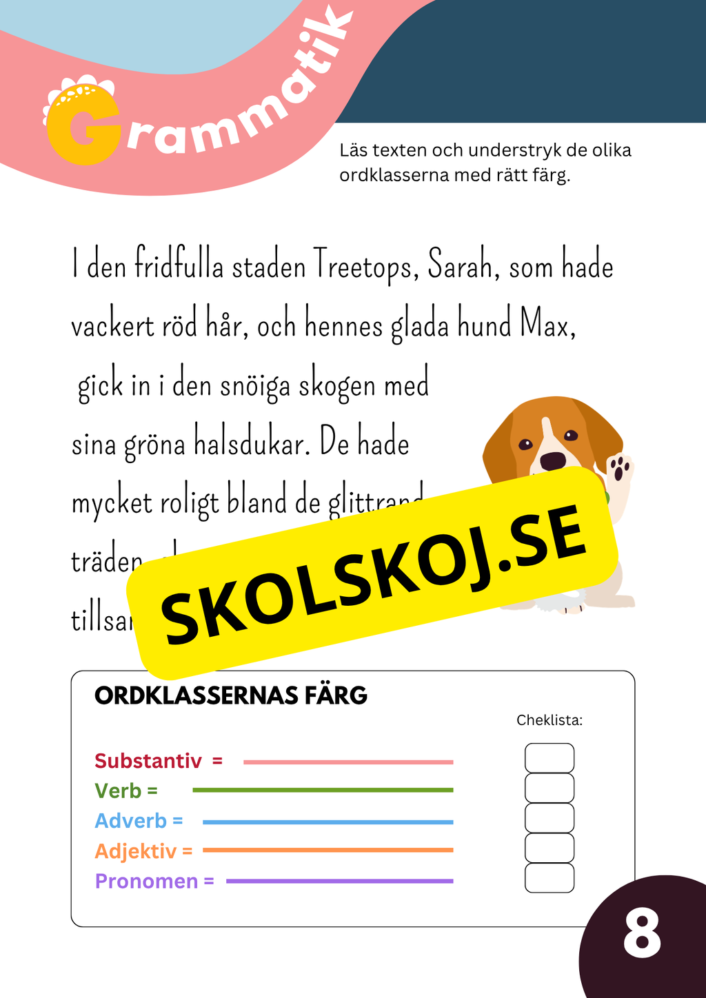 Grammatikövningar - Årskurs 3