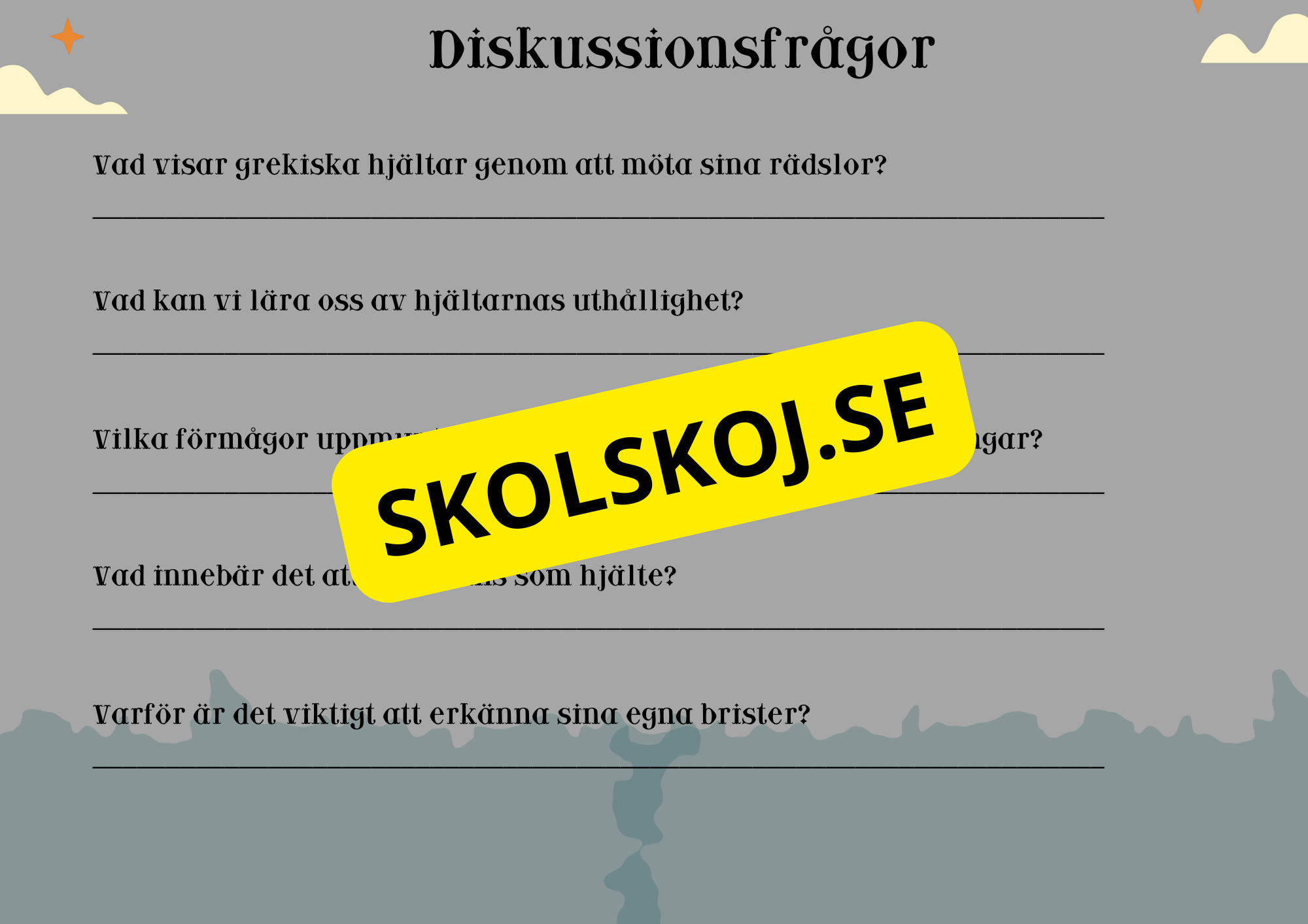 Grekiska hjältar - Häfte