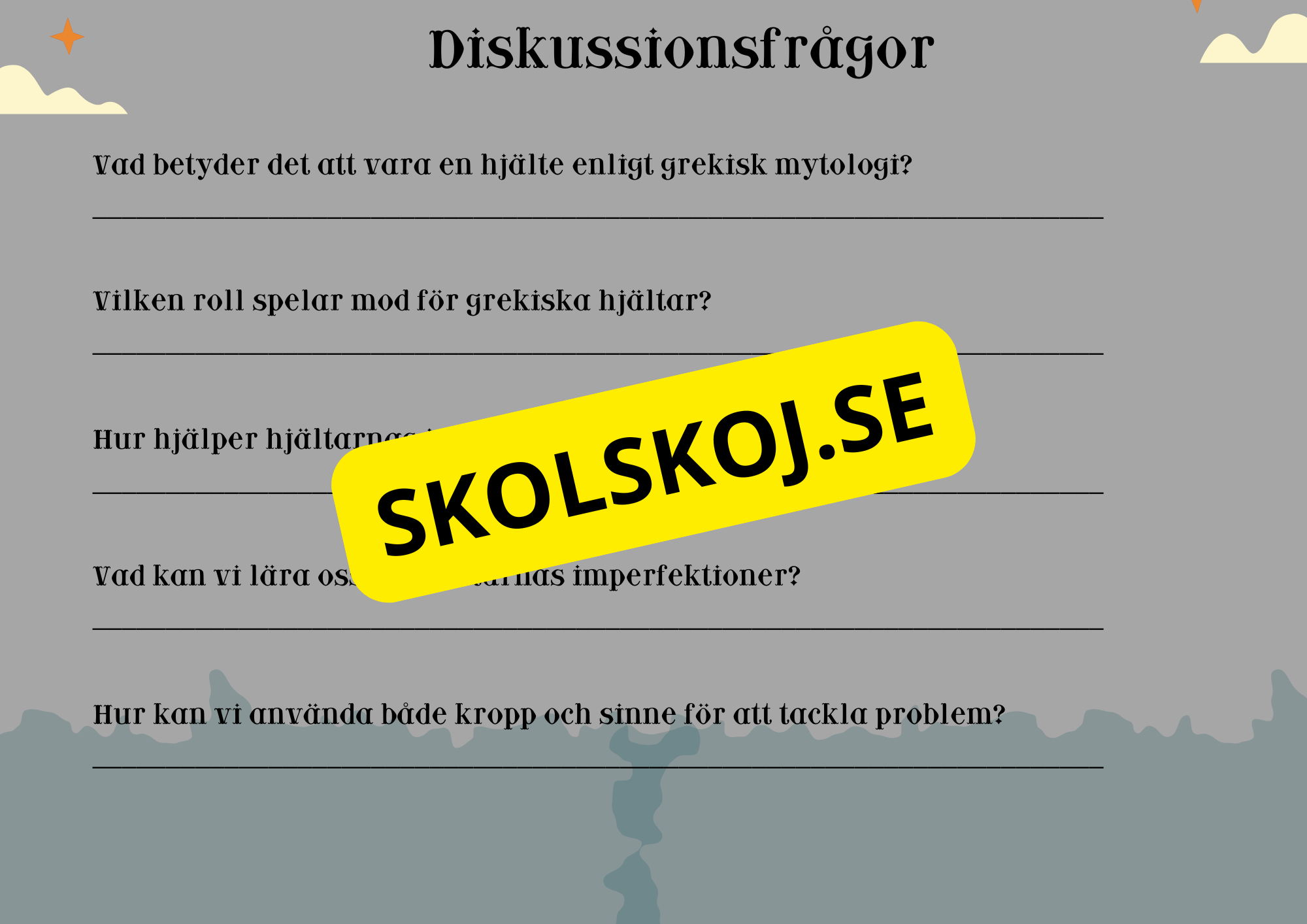 Grekiska hjältar - Häfte